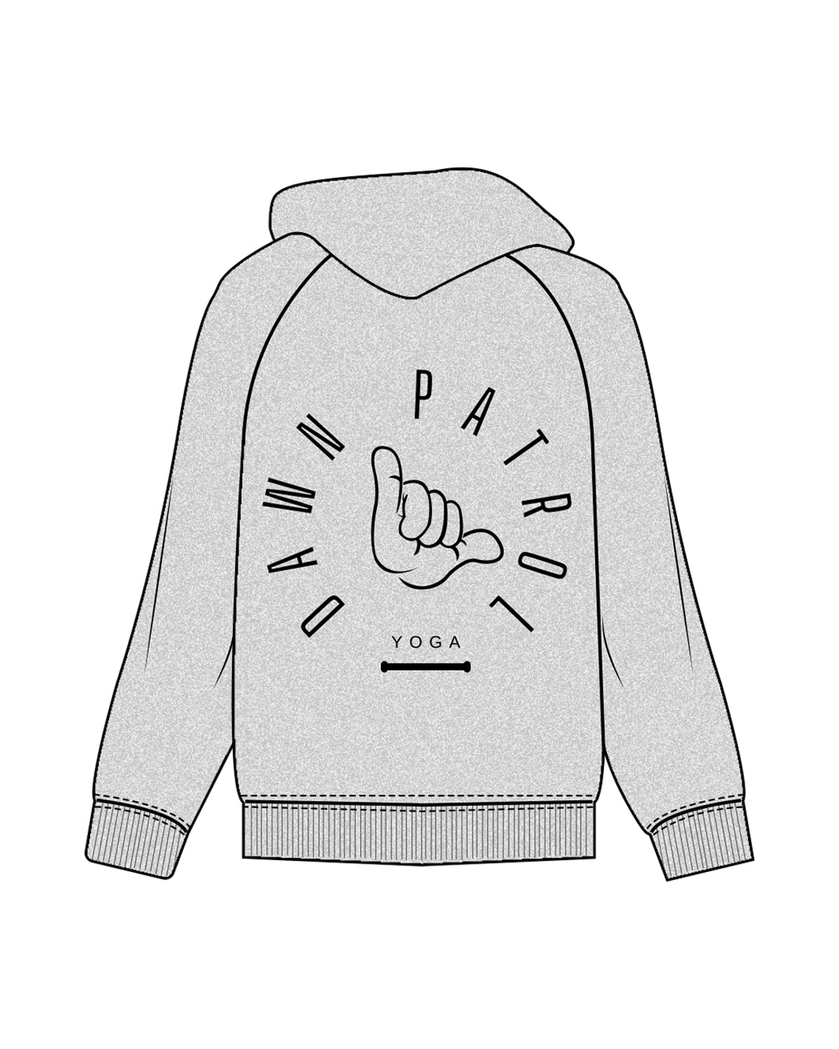 The Mens Hoodie - Heather - Dawn Patrol - Left Chest & Back Center - Black