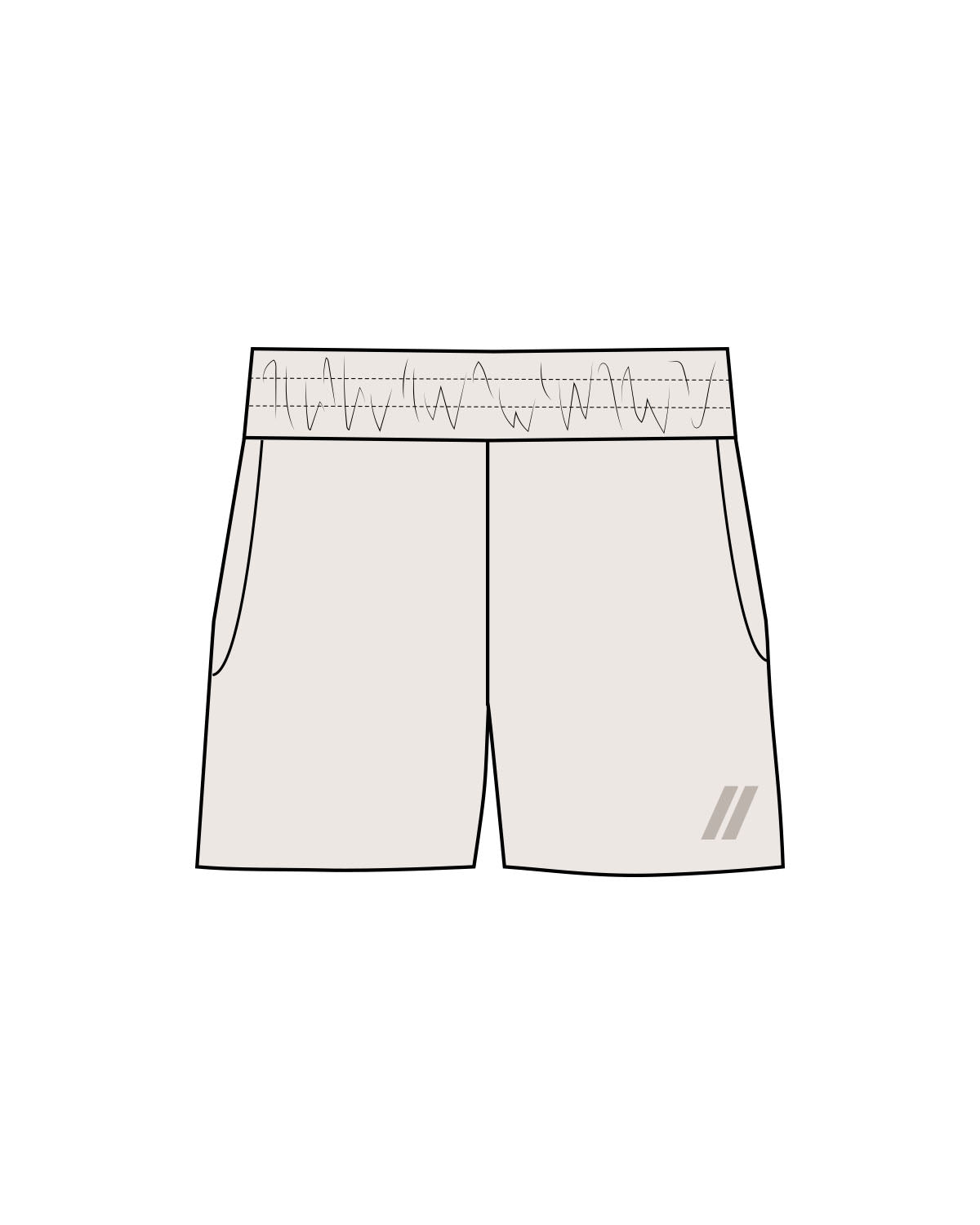 The Womens Sweat Shorts - Bone - Blenders - Left Leg - Printed - Tone on Tone