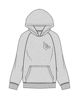 The Mens Hoodie - Heather - Dawn Patrol - Left Chest & Back Center - Black