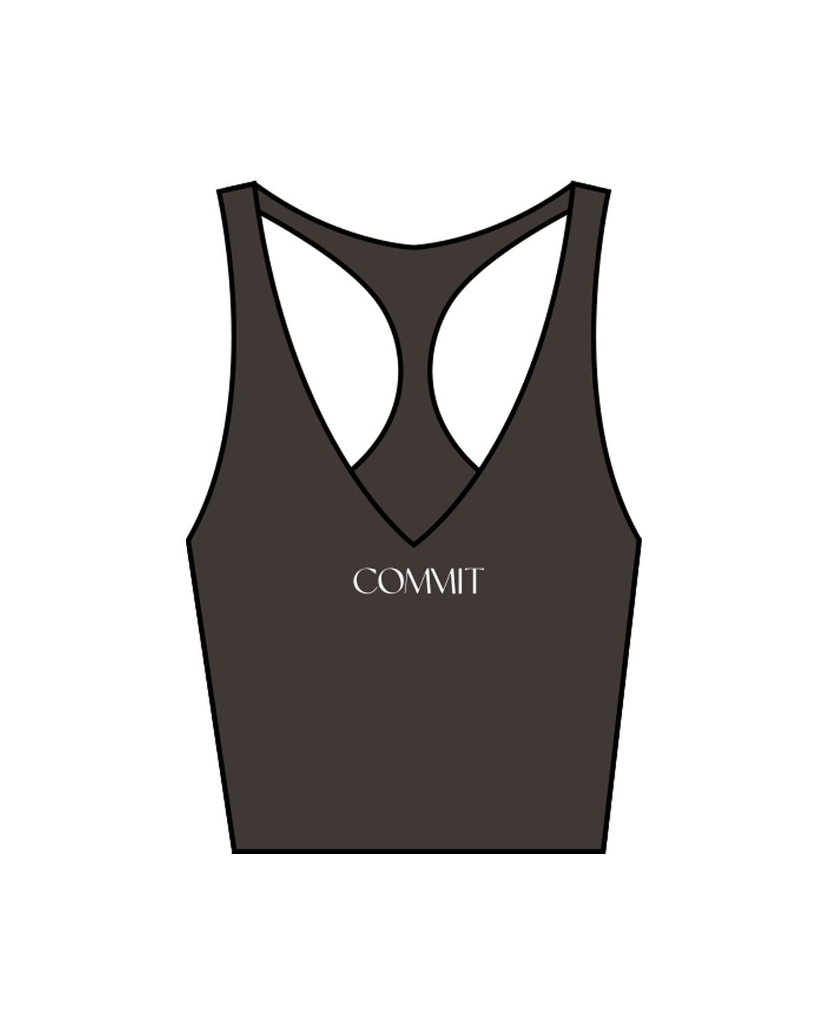 The Racer Tank - Cafe - Commit Fitness - Center Chest & Back Center - White