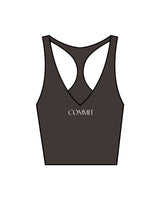 The Racer Tank - Cafe - Commit Fitness - Center Chest & Back Center - White