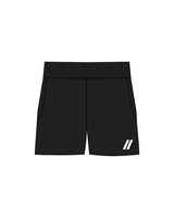 The Womens Sweat Shorts - Black - Blenders - Left Leg - Printed - White