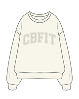 The Womens Heavy Crewneck - Off White - CB Fit - Center Chest - Tone on Tone