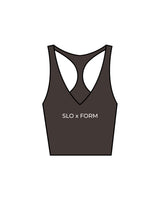The Racer Tank - Cafe - Slo x Form - Center Chest - "Slo x Form" Logo - Printed - White
