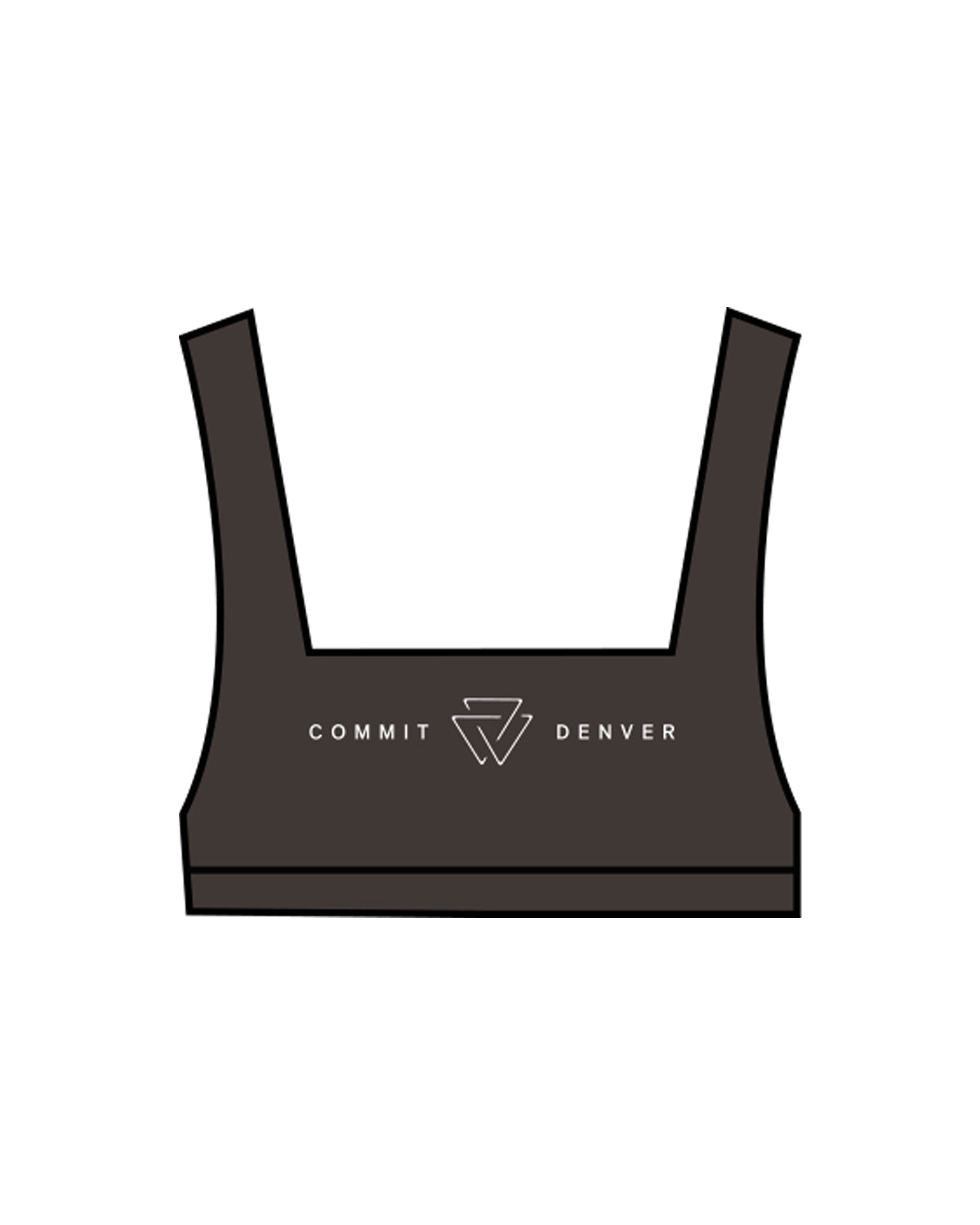 Commit Fitness - Box Cut Bra - Cafe with White