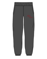 The Mens Sweatpants - Washed Black - Lagree House - Left Leg Stacked - Full Color