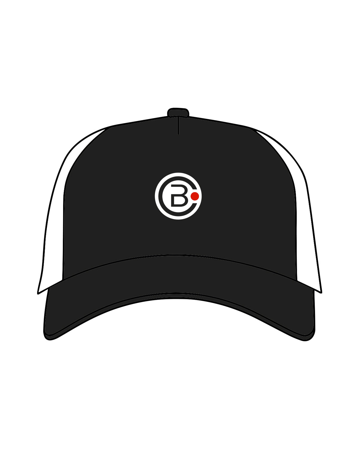 The Trucker Hat - Black / White - CB Fit - Center - Full Color