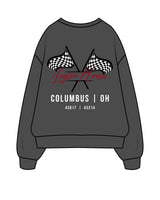 The Womens Crewneck - Washed Black - Lagree House - Left Chest & Full Back - Flag - Full Color
