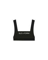 The Box Cut Bra - Black - Slo x Form - Center Chest - "Slo x Form" Logo - Printed - White
