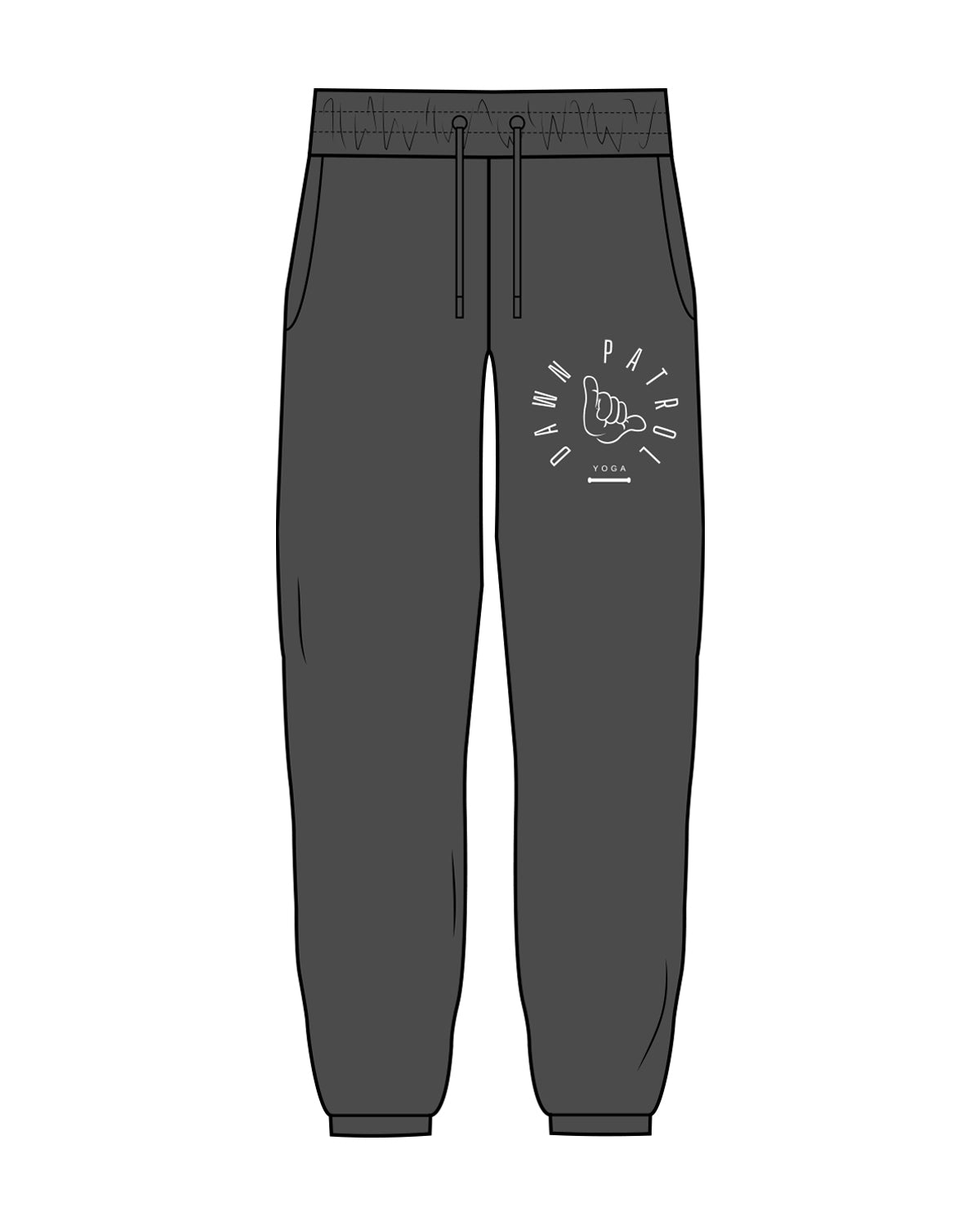 The Womens Classic Sweatpants - Washed Black - Dawn Patrol - Left Leg Pocket - White