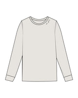 The Womens Heavyweight Long Sleeve - Washed Bone  - CB Fit - Left Neckline - Tone on Tone