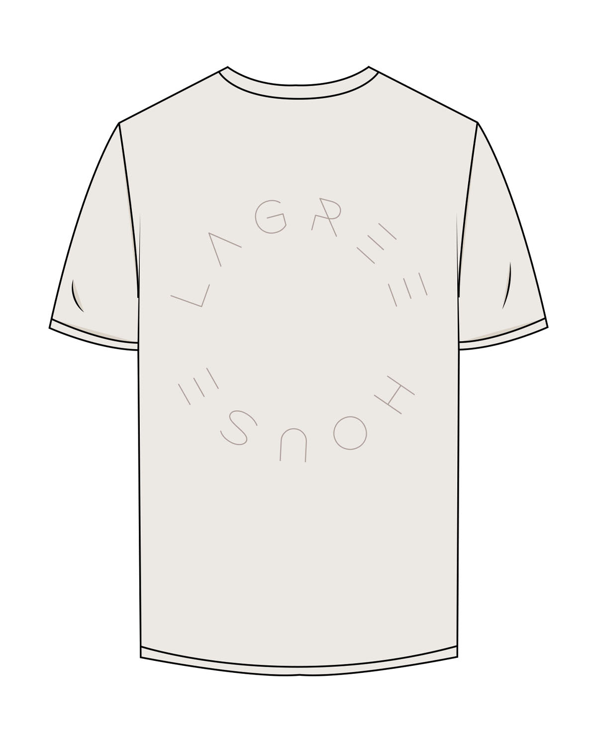 The Mens Tee - Bone - Lagree House - Left Chest & Back Center - Round - Tone on Tone