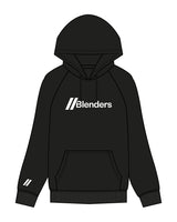 The Womens Hoodie - Black - Blenders - Left Chest & Right Wrist - Printed - White