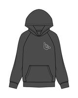 The Mens Hoodie - Washed Black - Dawn Patrol - Left Chest & Back Center - White