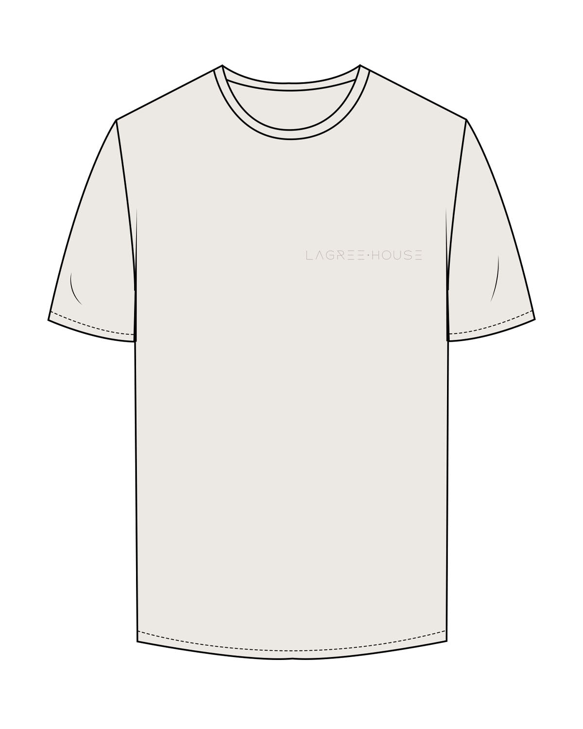 The Mens Tee - Bone - Lagree House - Left Chest & Back Center - Round - Tone on Tone