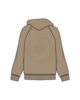 The Mens Hoodie - Sand - Commit Fitness - Center Chest & Back Stacked - Tone on Tone