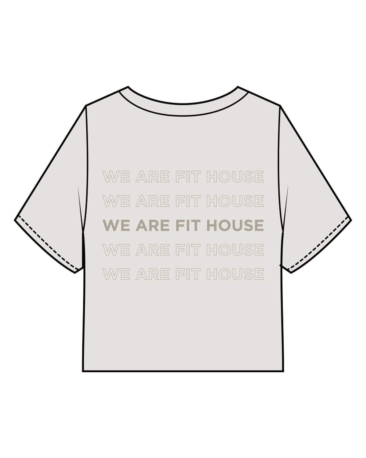 The Heavyweight Crop Tee - Washed Bone -  Fit House - Center Chest - Back Stacked - Printed - Tone on Tone