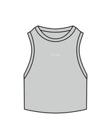 The Ribbed Crop Tank - Storm - Slo x Form - Center Chest - "Slo x Form" Logo - Embroidered - White