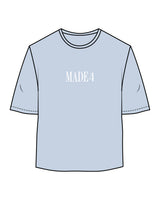 The Womens Oversized Tee - Powder - M4Lagree - Center Chest & Back Stacked - White