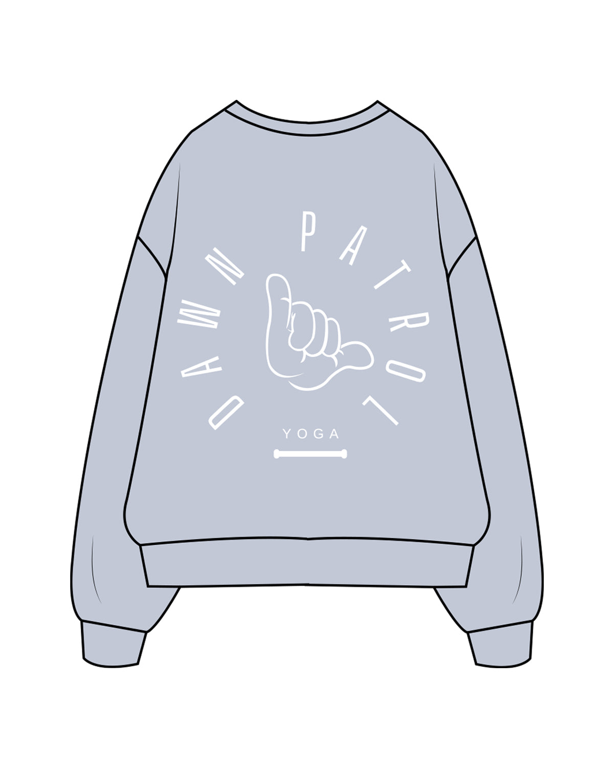 The Mens Crewneck - Powder - Dawn Patrol - Left Chest & Back Center - White