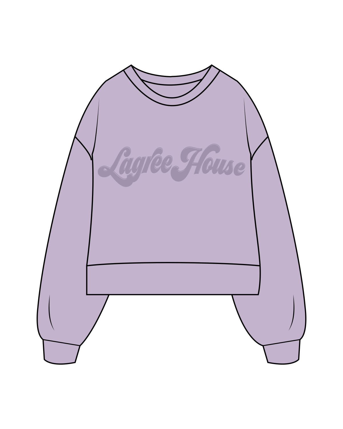 The Womens Heavyweight Crop - Lavender - Lagree House - Center Chest - Tone on Tone