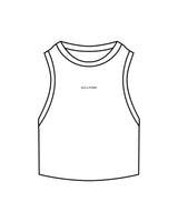 The Ribbed Crop Tank - White - Slo x Form - Center Chest - "Slo x Form" Logo - Embroidered - Black