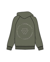 The Mens Hoodie - Cypress - Commit Fitness - Center Chest & Back Stacked - Oat