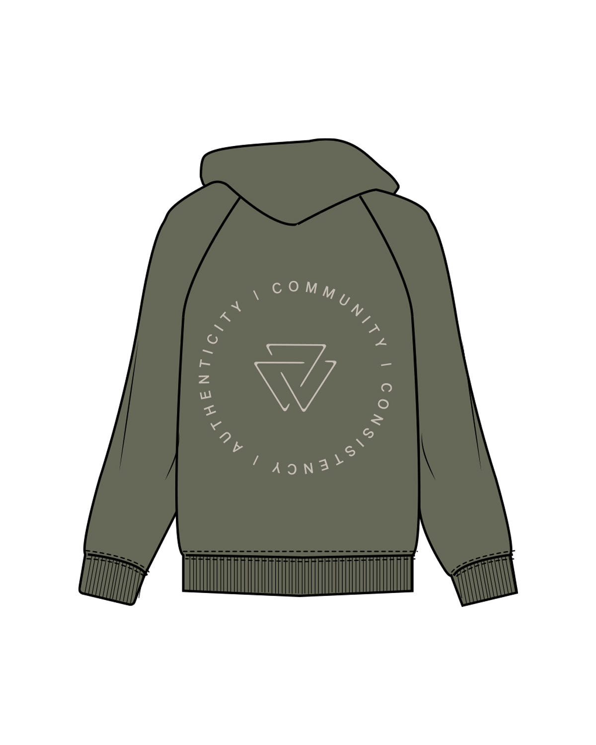 Commit Fitness - Men's Hoodie - Cypress with Oat