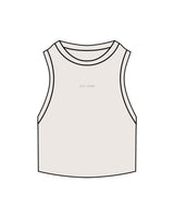The Ribbed Crop Tank - Bone - Slo x Form - Center Chest - "Slo x Form" Logo - Embroidered - Tone on Tone