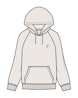 The Mens Heavyweight Hoodie - Bone - Blenders - Left Chest & Center Back - Printed - Tone on Tone