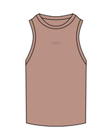The Ribbed Full Length Tank - Clay - CB Fit - Center Chest - Embroidered Tone on Tone