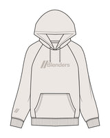 The Mens Heavyweight Hoodie - Bone - Blenders - Center Chest & Right Wrist - Printed - Tone on Tone
