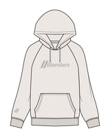 The Mens Classic Hoodie - Bone - Blenders - Center Chest & Right Wrist - Printed - Tone on Tone