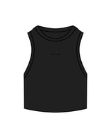 The Ribbed Crop Tank - Black - Slo x Form - Center Chest - Stacked - "Slo x Form" Logo - Embroidered - Tone on Tone
