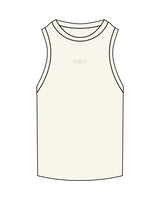 The Ribbed Full Length Tank - Off White - CB Fit - Center Chest - Embroidered Tone on Tone