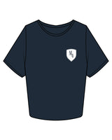 The Crop Tee - Navy - M4Lagree - Left Chest "M4" - White
