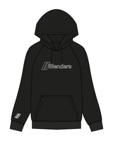 The Mens Heavyweight Hoodie - Black - Blenders - Center Chest & Right Wrist Outline - Printed - White