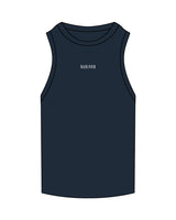 The Ribbed Full Length Tank - Navy - M4Lagree - Center Chest - Embroidered White