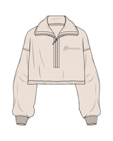 The Suede 1/2 Zip - Latte - Blenders - Left Chest - Embroidered - Tone on Tone