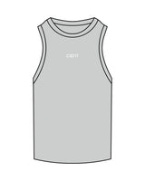 The Ribbed Full Length Tank - Storm - CB Fit - Center Chest - Embroidered White