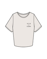 The Crop Tee - Bone - Slo x Form - Left Chest Stacked - Printed - Black