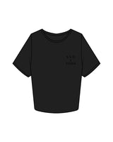 The Crop Tee - Black - Slo x Form - Left Chest Stacked - Printed - Tone on Tone