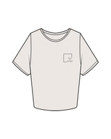 The Crop Tee - Bone - Slo x Form - Left Chest - Printed - Black
