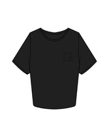 The Crop Tee - Black - Slo x Form - Left Chest - Printed - Tone on Tone