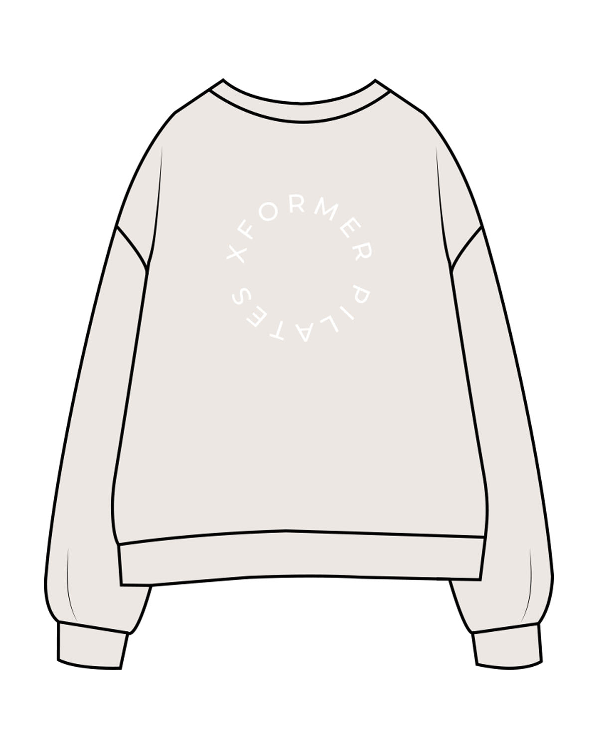 The Womens Crewneck - Bone - Slo x Form - Left Chest - Back Round - Printed - White