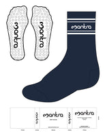 The Crew Grip Sock - Navy - Mantra - Top Dual Border - White Circle Grip - White