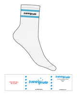The 3/4 Crew Sock - White Heather - Training Mate - 2 Strips - Top Logo - Full Color