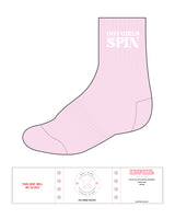 The 3/4 Crew Sock - Pastel Pink - Hot Girls - Center Stacked - Text - SPIN - White
