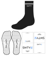 The Crew Grip Sock - Black - SWTY - Top & Drip Shape Grip - Transparent Grip
