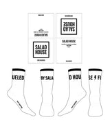 The Crew Sock - White - Salad House - Top Lining - Top & Sole Text - Black